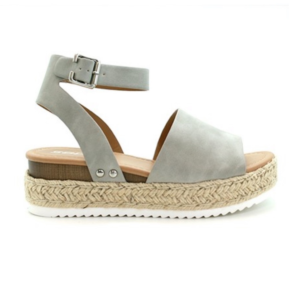 ‼️CLEARANCE‼️ Gray Espadrille Sandals - Picture 3 of 6